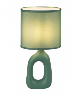 Lampa stołowa Sylira 1xE14, zielona ceramika, klosz tekstylny zielony Rabalux 74071