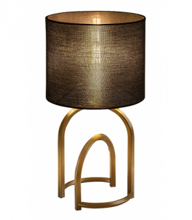 Lampa stołowa Gisaya 1xE14, złoty metal, klosz tekstylny, czarny Rabalux 74075