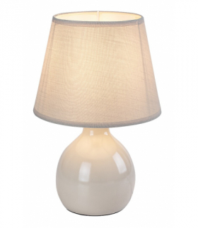 Lampa stołowa Ingrid 1xE14, beżowa ceramika, klosz tekstylny, beżowy, Rabalux 74076
