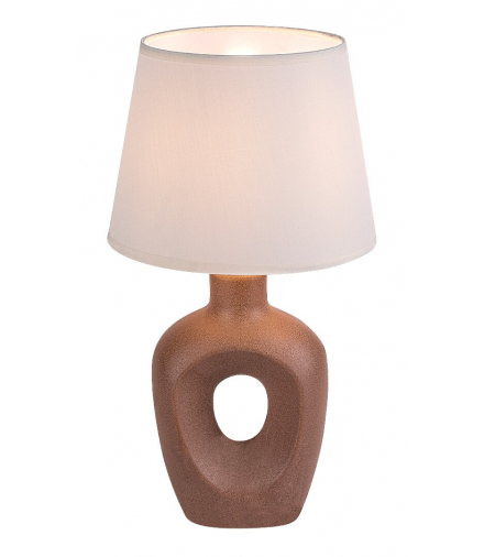 Lampa stołowa Madelor 1xE14, brązowa ceramika, klosz tekstylny, brązowy Rabalux 74080