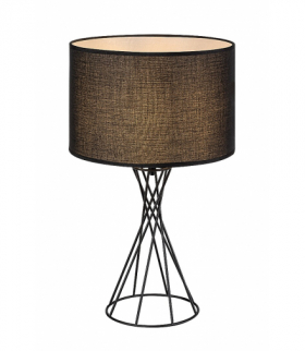 Lampa stołowa Nivra 1xE27, czarny metal, klosz tekstylny, czarny, Rabalux 74082