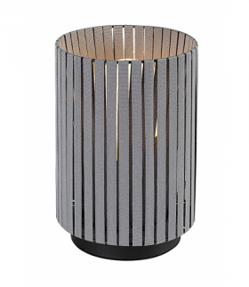 Vintage Lampa stołowa Revan 1xE27, czarny metal, klosz tekstylny, popielata Rabalux 74212