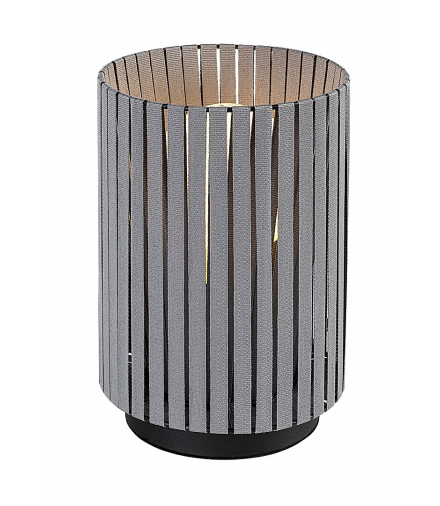 Vintage Lampa stołowa Revan 1xE27, czarny metal, klosz tekstylny, popielata Rabalux 74212