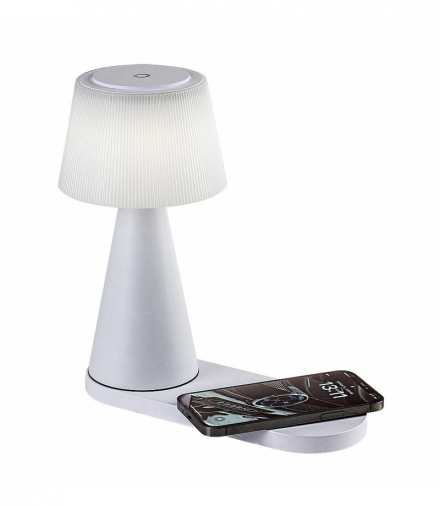 Lampa stołowa ładowalna Zavier LED 5W, z ładowarką bezprzewodową, ściemnialna, CCT, 3000, 4000, 5000K, czas pracy do 6h Rabalux 74214