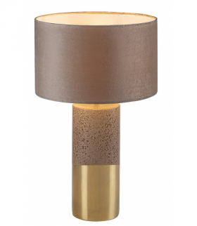 Lampa stołowa Yelda 1xE27, Brązowa, złoty ceramika, klosz tekstylny brązowy Rabalux 74219