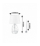 Lampa stołowa Apolonia 1xE27, szkło, klosz tekstylny, biały, Rabalux 74227