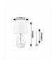 Lampa stołowa Apolonia 1xE27, szkło, klosz, tekstylny popielaty, Rabalux 74228