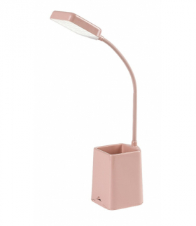 Lampa biurkowa z przybornikiem i stojakiem na smartfon Arvid LED 6W 5000K, różowa, Rabalux 74245