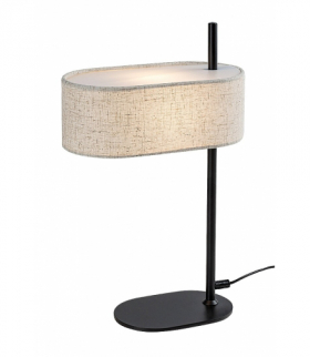 Lampa stołowa Narmin 1xE14, czany matowy metal, klosz tekstylny beżowy, style skandynawski Rabalux 74241