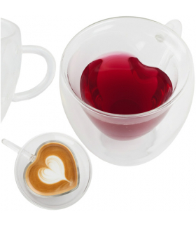 Szklanka termiczna 240ml, Serce, efektowny wygląd, podwójne ścianki, wewnętrzny kształt serca, Ruhhy 26906 18751
