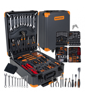 Profesjonalny zestaw narzędzi w walizce 1000 elementów, kompletny zestaw do domu, warsztatu i samochodu, Bigstren 26510 18758