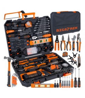 Profesjonalny zestaw narzędzi 168 elementów, walizka, kluczem bity, nasadki, kompletny zestaw do domu, warsztatu i samochodu, Bigstren 26475 18755