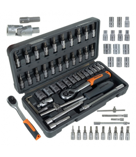 Profesjonalny zestaw narzędzi w walizce 46 elementów, kompletny zestaw do domu, warsztatu i samochodu, Bigstren 26844 18756