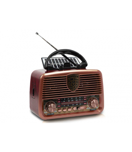 Radio przenośne RX-BT11110S z panelam solarnym, FM, Bluetooth, USB, SD akumulator 18650 LXRXBT1110SP