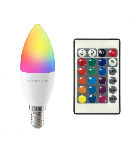 Forever Light Żarówka LED RGB E14 C37 5W 500lm 4000K klasa F TFO RTV9000079