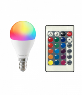 Forever Light Żarówka LED RGB E14 G45 5W 500lm 4000K klasa F TFO RTV9000080