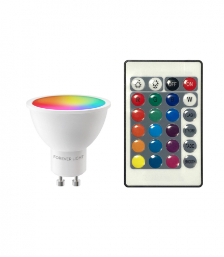Forever Light Żarówka LED RGB GU10 4.8W 440lm 4000K klasa F TFO RTV9000082