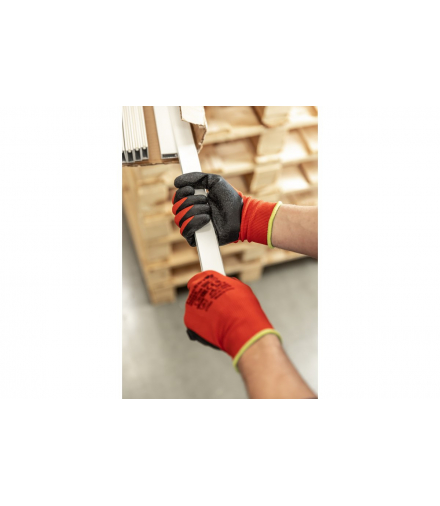 Rękawice ochronne powlekane lateksem RODER Hogert HT5K751-10 rozmiar 10 czerwono-czarne wysoka chwytność 12 par