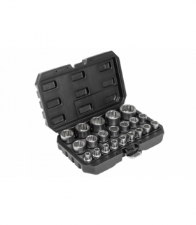 Zestaw kluczy nasadowych 1/2 21szt Hogert HT4R085 CrV 8-36mm satynowe antykorozyjne spline