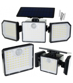 Lampa solarna LED x167, 3 tryby świecenia, z czujnikiem ruchu i zmierzchu do ogrodu, na podjazd i na elewację, Izoxis 24633 18767