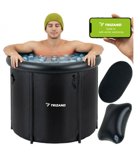 Beczka do morsowania 320L, wanna lodowa, przenośny basen do regeneracji, balia + akcesoria, Trizand 26799 18766