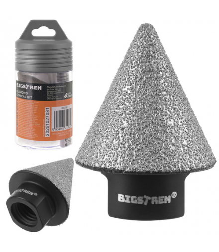 Profesjonalna otwornica diamentowa, frez stożkowy 35mm, do twardych i bardzo twardych materiałów, wiertło do płytek, gresu, betonu, rozwiertak, M14, 2-35mm, Bigstren 27081 18777