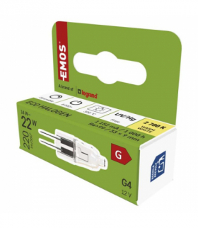 Żarówka halogenowa JC, G4, 14W, ciepła biel 2700K, 200lm, do 300°C, EMOS ZE0505A