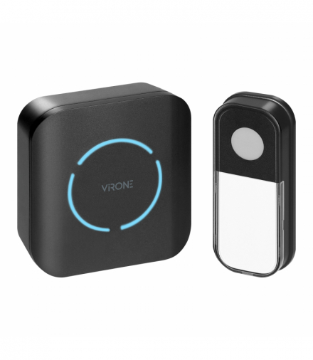 FUDU AC, dzwonek bezprzewodowy sieciowy, learning system, 36 dźwięków, 180m, czarny Orno DB-10/B