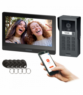 GADI, zestaw wideodomofonowy jednorodzinny, 2-żyłowy, 10, Wi-Fi, ekran dotykowy, Full HD, RFID, szyfrator Orno OR-VID-MA-1085/B