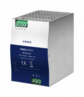 Zasilacz przemysłowy, na szynę DIN, 24VDC, 20A, 480W, w metalowej obudowie Orno OR-PSU-1677