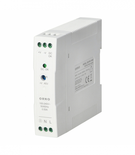 Zasilacz przemysłowy, na szynę DIN, 24VDC, 0,42A, 10W, w plastikowej obudowie Orno OR-PSU-1668