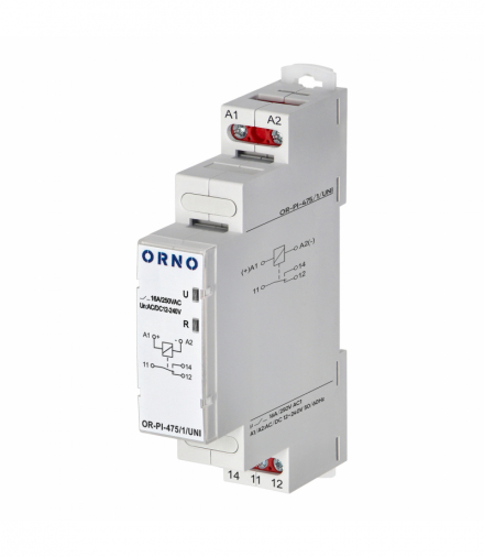 Przekaźnik instalacyjny Economic, 1P, 16A, uniwersalne napięcie cewki 12-230 VUC Orno OR-PI-475/1/UNI