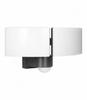 TOS DUO LED 2x20W podwójny naświetlacz ogrodowy z PIR, 2x1600lm, IP65, 4000K, PC, szary Orno AD-NL-6603GLR4