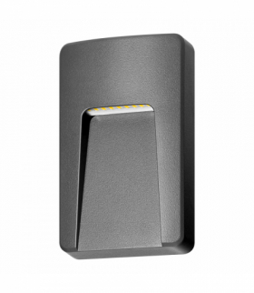 SLIGO LED 3W, lampa elewacyjna, 240lm, IP65, 4000K, prostokątna, szara Orno AD-OP-6607GL4