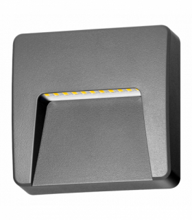 SLIGO LED 3W, lampa elewacyjna, 240lm, IP65, 4000K, kwadratowa, szara Orno AD-OP-6609GL4