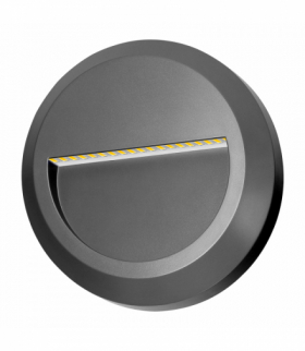 KIBO LED 1W, lampa elewacyjna, 100lm, IP65, 4000K, okrągła, szara Orno AD-OP-6611GL4