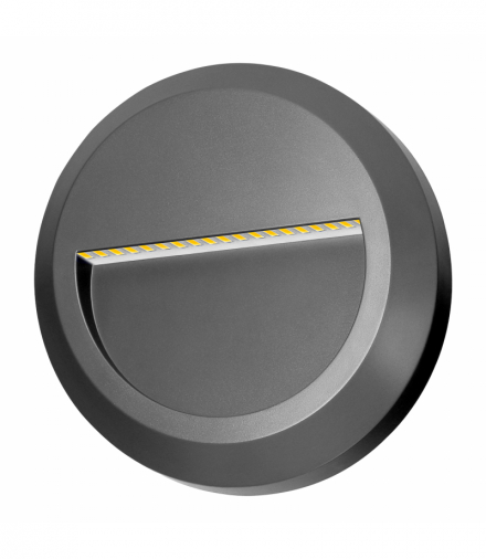 KIBO LED 1W, lampa elewacyjna, 100lm, IP65, 4000K, okrągła, szara Orno AD-OP-6611GL4