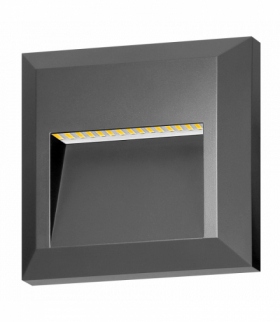 KIBO LED 1W, lampa elewacyjna, 80lm, IP65, 4000K, kwadratowa, szara Orno AD-OP-6612GL4