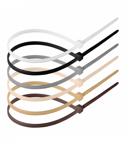 Zestaw opasek kablowych 4.8x300mm, beżowe, 120 sztuk, W zestawie kolor biały, czarny, szary, kremowy, beżowy, brązowy Orno OR-AE-13315/BG