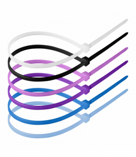 Zestaw opasek kablowych 4.8x300mm, pastelowe, 120 sztuk, W zestawie kolor biały, czarny, różowy, fioletowy, niebieski, błękitny Orno OR-AE-13315/PS