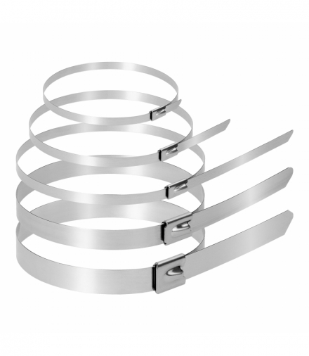Zestaw opasek kablowych ze stali nierdzewnej, 100 sztuk, W zestawie: 4,6x100mm -20szt , 4,6x200mm -20szt, 4,6x300mm -20szt, 7,9x300mm -20szt, 10x300mm -20szt Orno OR-AE-13314/SS