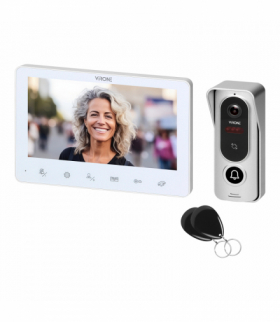 ANGU, zestaw wideodomofonowy jednorodzinny, 4-żyłowy, 7, przyciski dotykowe, RFID, biały Orno VDP-72/W