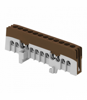 Listwa zaciskowa izolowana PRO, L, 12 przewodów, brązowy Orno OR-LZ-8208/12/BR