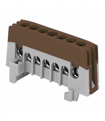 Listwa zaciskowa izolowana PRO, L, 7 przewodów, brązowy Orno OR-LZ-8208/7/BR