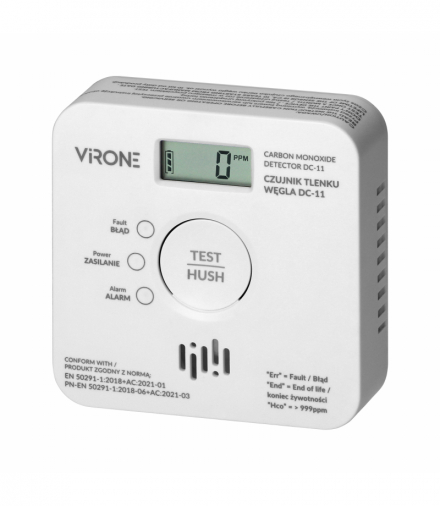 Bateryjny czujnik tlenku węgla (czadu), 2xAA, żywotność sensora 10 lat Orno DC-11