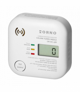 Bateryjny czujnik tlenku węgla (czadu), wbudowana bateria, żywotność sensora i baterii 10 lat Orno OR-DC-639
