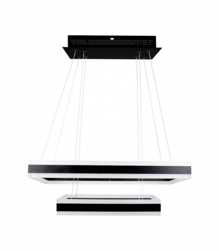 VT-101-2D-B-N 115W Lampa Wisząca, Klosz: Aluminium, Barwa: ciepła 3000K, Ściemniana, Czarny, 6300lm, 600x1200mm, V-TAC 213987
