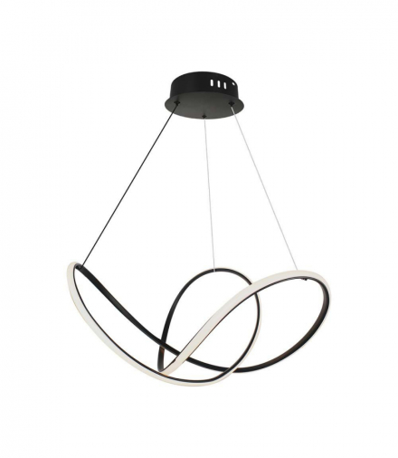 VT-7919-B 50W Dekoracyjna lampa wisząca LED D:70xH120CM ciepła 3000K, Obudowa: Czarna, 5220lm, 700x1200mm, V-TAC 15340