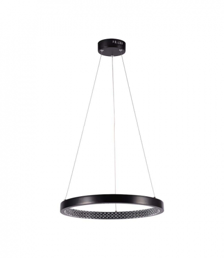 VT-7823-B 19W Lampa wisząca LED (40CM), Barwa: ciepła 3000K, Kryształowe akrylowe wnętrze, Obudowa: Czarna, 2160lm, 400x1080mm, V-TAC 10052