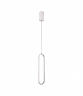 VT-7829-W 13W Lampa wisząca LED (40CM), Barwa: ciepła 3000K, Obudowa: Biała, 1500lm, 100x70x1530mm, V-TAC 10074